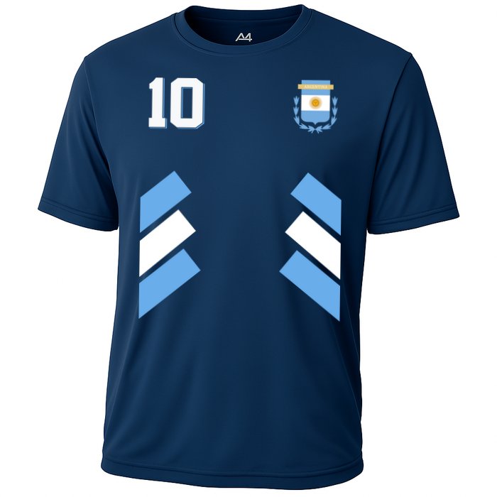 Retro 10 Argentina Jersey Argentinian Soccer Flag Cooling Performance Crew T-Shirt