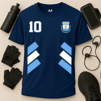 Retro 10 Argentina Jersey Argentinian Soccer Flag Cooling Performance Crew T-Shirt