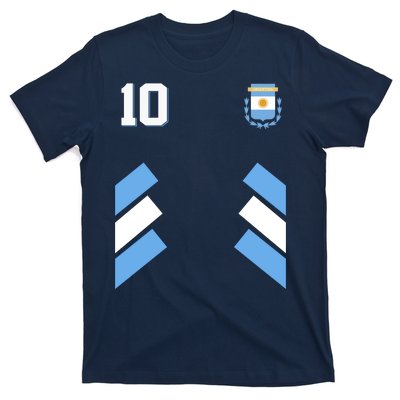 Retro 10 Argentina Jersey Argentinian Soccer Flag T-Shirt