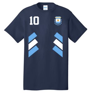 Retro 10 Argentina Jersey Argentinian Soccer Flag Tall T-Shirt