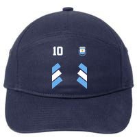 Retro 10 Argentina Jersey Argentinian Soccer Flag 7-Panel Snapback Hat