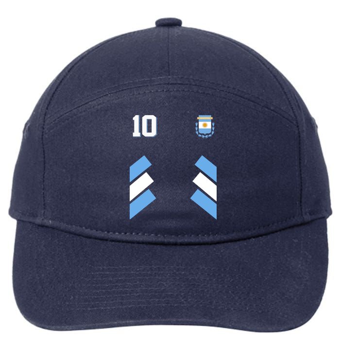 Retro 10 Argentina Jersey Argentinian Soccer Flag 7-Panel Snapback Hat