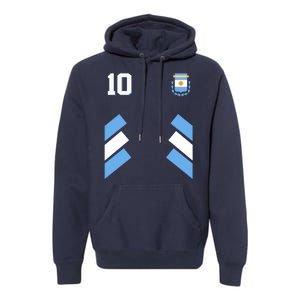 Retro 10 Argentina Jersey Argentinian Soccer Flag Premium Hoodie