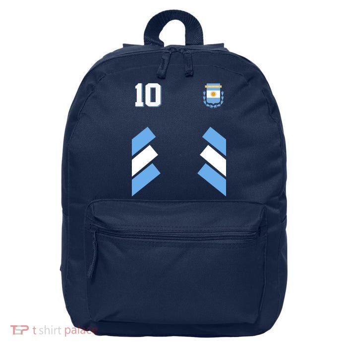 Retro 10 Argentina Jersey Argentinian Soccer Flag 16 in Basic Backpack