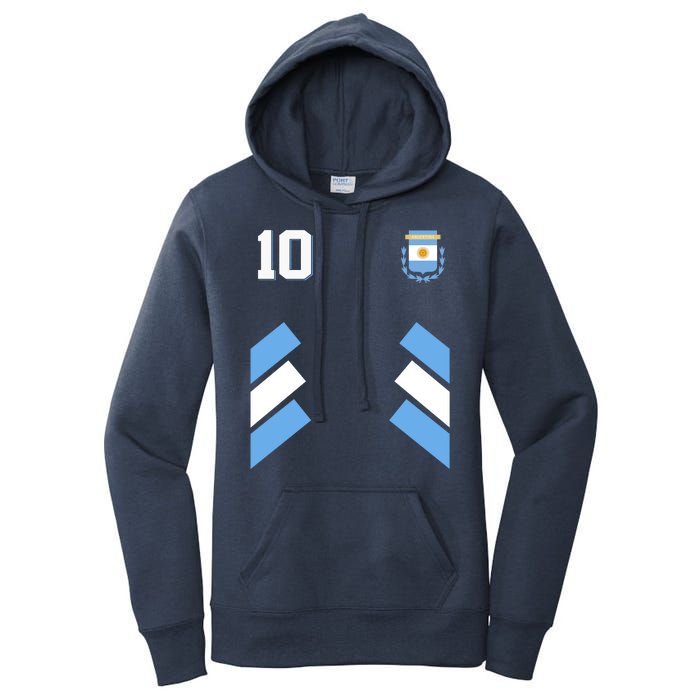 Retro 10 Argentina Jersey Argentinian Soccer Flag Women's Pullover Hoodie