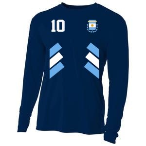 Retro 10 Argentina Jersey Argentinian Soccer Flag Cooling Performance Long Sleeve Crew