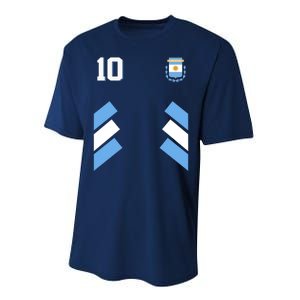 Retro 10 Argentina Jersey Argentinian Soccer Flag Performance Sprint T-Shirt