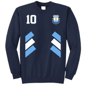 Retro 10 Argentina Jersey Argentinian Soccer Flag Tall Sweatshirt