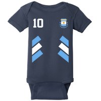 Retro 10 Argentina Jersey Argentinian Soccer Flag Baby Bodysuit