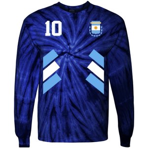 Retro 10 Argentina Jersey Argentinian Soccer Flag Tie-Dye Long Sleeve Shirt