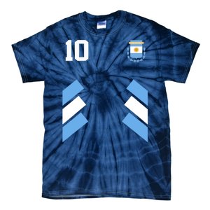 Retro 10 Argentina Jersey Argentinian Soccer Flag Tie-Dye T-Shirt