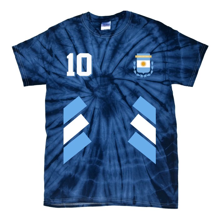 Retro 10 Argentina Jersey Argentinian Soccer Flag Tie-Dye T-Shirt
