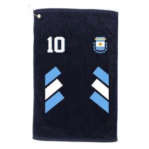 Retro 10 Argentina Jersey Argentinian Soccer Flag Platinum Collection Golf Towel