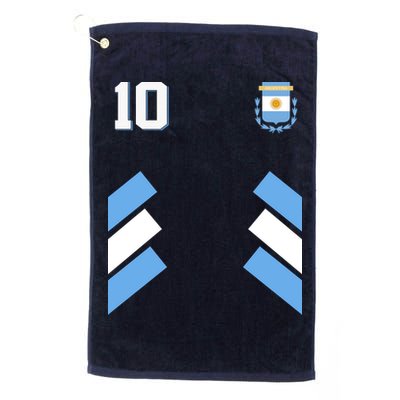 Retro 10 Argentina Jersey Argentinian Soccer Flag Golf Towel