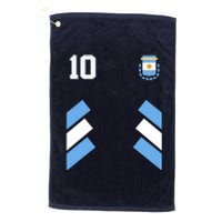 Retro 10 Argentina Jersey Argentinian Soccer Flag Platinum Collection Golf Towel