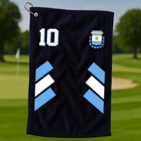 Retro 10 Argentina Jersey Argentinian Soccer Flag Golf Towel