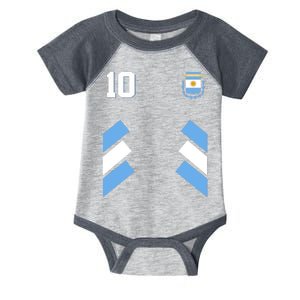 Retro 10 Argentina Jersey Argentinian Soccer Flag Infant Baby Jersey Bodysuit