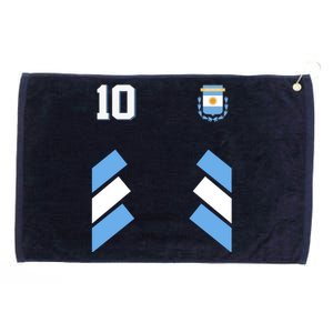 Retro 10 Argentina Jersey Argentinian Soccer Flag Grommeted Golf Towel