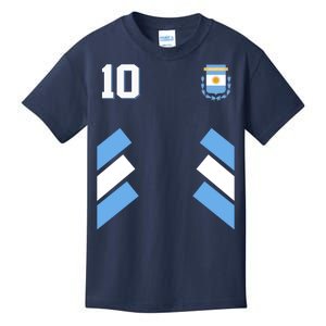 Retro 10 Argentina Jersey Argentinian Soccer Flag Kids T-Shirt