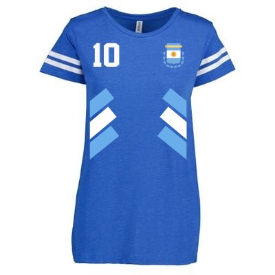 Retro 10 Argentina Jersey Argentinian Soccer Flag Enza Ladies Jersey Football T-Shirt