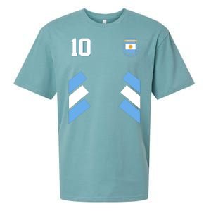 Retro 10 Argentina Jersey Argentinian Soccer Flag Sueded Cloud Jersey T-Shirt