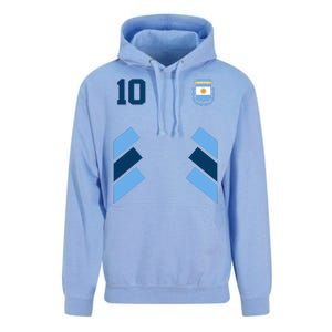 Retro 10 Argentina Jersey Argentinian Soccer Flag Unisex Surf Hoodie