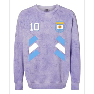 Retro 10 Argentina Football Argentinian Soccer Argentina Flag Colorblast Crewneck Sweatshirt