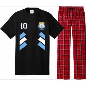 Retro 10 Argentina Football Argentinian Soccer Argentina Flag Pajama Set