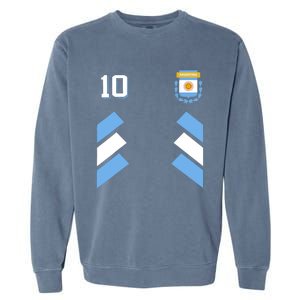 Retro 10 Argentina Football Argentinian Soccer Argentina Flag Garment-Dyed Sweatshirt