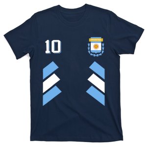 Retro 10 Argentina Football Argentinian Soccer Argentina Flag T-Shirt