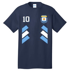 Retro 10 Argentina Football Argentinian Soccer Argentina Flag Tall T-Shirt