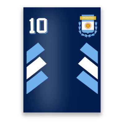 Retro 10 Argentina Football Argentinian Soccer Argentina Flag Poster