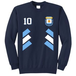 Retro 10 Argentina Football Argentinian Soccer Argentina Flag Tall Sweatshirt