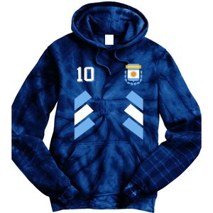 Retro 10 Argentina Football Argentinian Soccer Argentina Flag Tie Dye Hoodie