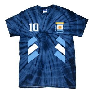 Retro 10 Argentina Football Argentinian Soccer Argentina Flag Tie-Dye T-Shirt