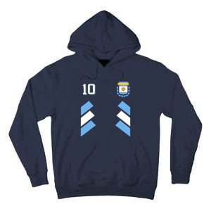 Retro 10 Argentina Football Argentinian Soccer Argentina Flag Tall Hoodie