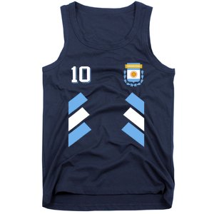 Retro 10 Argentina Football Argentinian Soccer Argentina Flag Tank Top