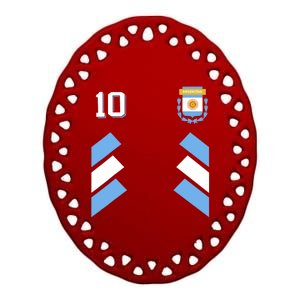 Retro 10 Argentina Football Argentinian Soccer Argentina Flag Ceramic Oval Ornament