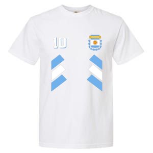 Retro 10 Argentina Football Argentinian Soccer Argentina Flag Garment-Dyed Heavyweight T-Shirt