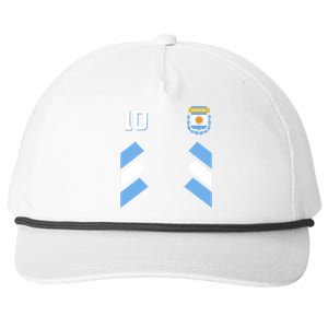 Retro 10 Argentina Football Argentinian Soccer Argentina Flag Snapback Five-Panel Rope Hat