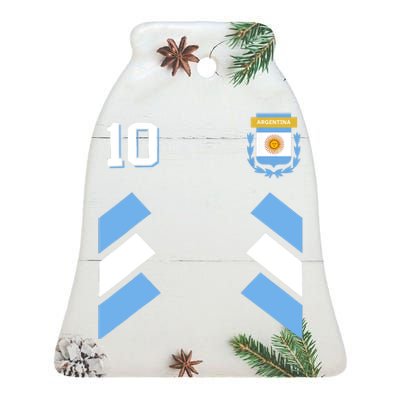 Retro 10 Argentina Football Argentinian Soccer Argentina Flag Ceramic Bell Ornament