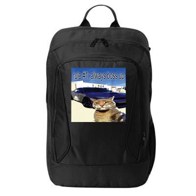 Rule 1 Always Boss Up Funny Cat Oddly Specific Dank Meme City Backpack