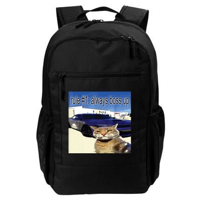 Rule 1 Always Boss Up Funny Cat Oddly Specific Dank Meme Daily Commute Backpack