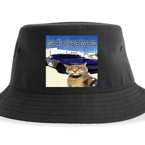 Rule 1 Always Boss Up Funny Cat Oddly Specific Dank Meme Sustainable Bucket Hat