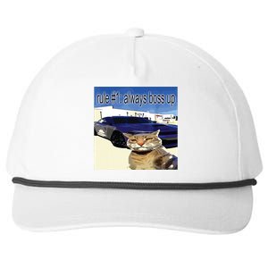 Rule 1 Always Boss Up Funny Cat Oddly Specific Dank Meme Snapback Five-Panel Rope Hat