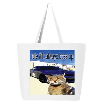 Rule 1 Always Boss Up Funny Cat Oddly Specific Dank Meme 25L Jumbo Tote