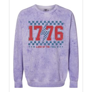 Retro 1776 America 4th Of July Usa Flag Fourth Of July Colorblast Crewneck Sweatshirt