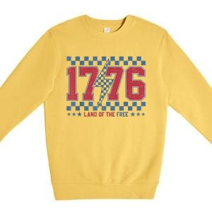 Retro 1776 America 4th Of July Usa Flag Fourth Of July Premium Crewneck Sweatshirt