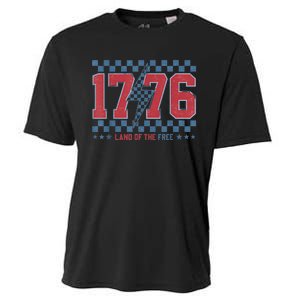 Retro 1776 America 4th Of July Usa Flag Fourth Of July Cooling Performance Crew T-Shirt