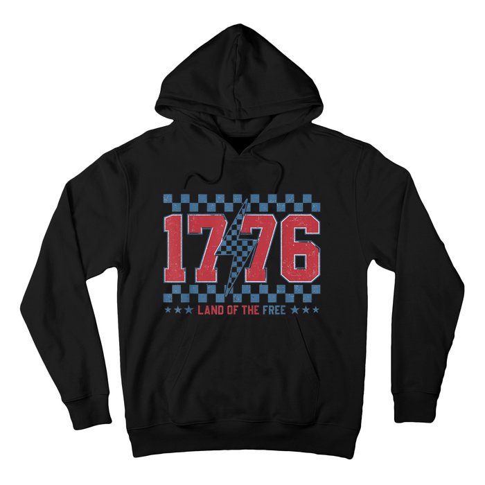 Retro 1776 America 4th Of July Usa Flag Fourth Of July Hoodie